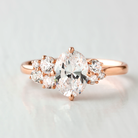 1.33CT Oval Cut Unique Cluster Moissanite Engagement Ring