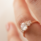 1.33CT Oval Cut Unique Cluster Moissanite Engagement Ring