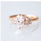 1.33CT Oval Cut Unique Cluster Moissanite Engagement Ring
