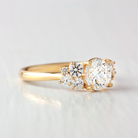 1.0CT Round Cluster Moissanite Diamond Solitaire Engagement Ring In Solid Gold