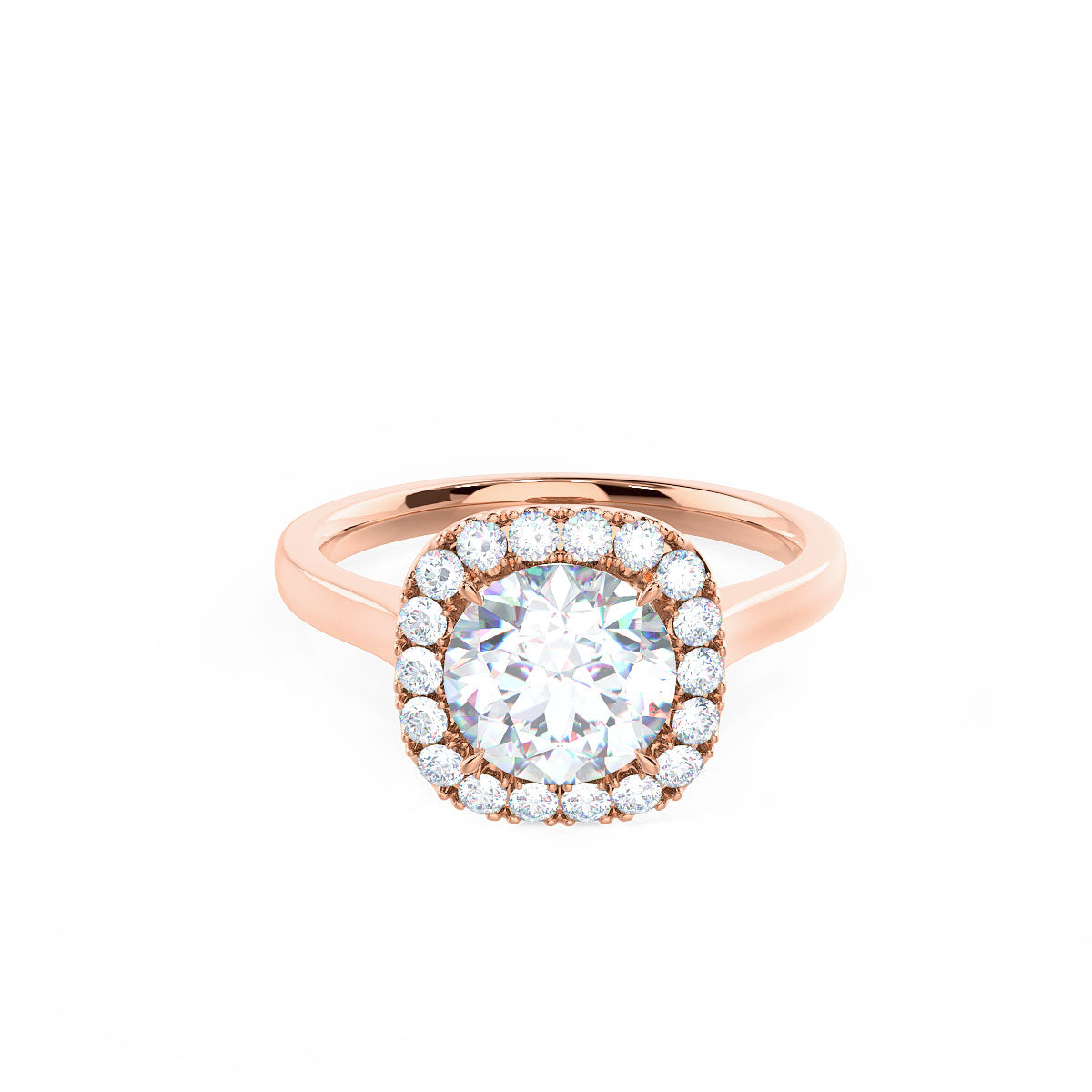 1.75CT Cathedral Set Round Moissanite Diamond Halo Engagement Ring For Women