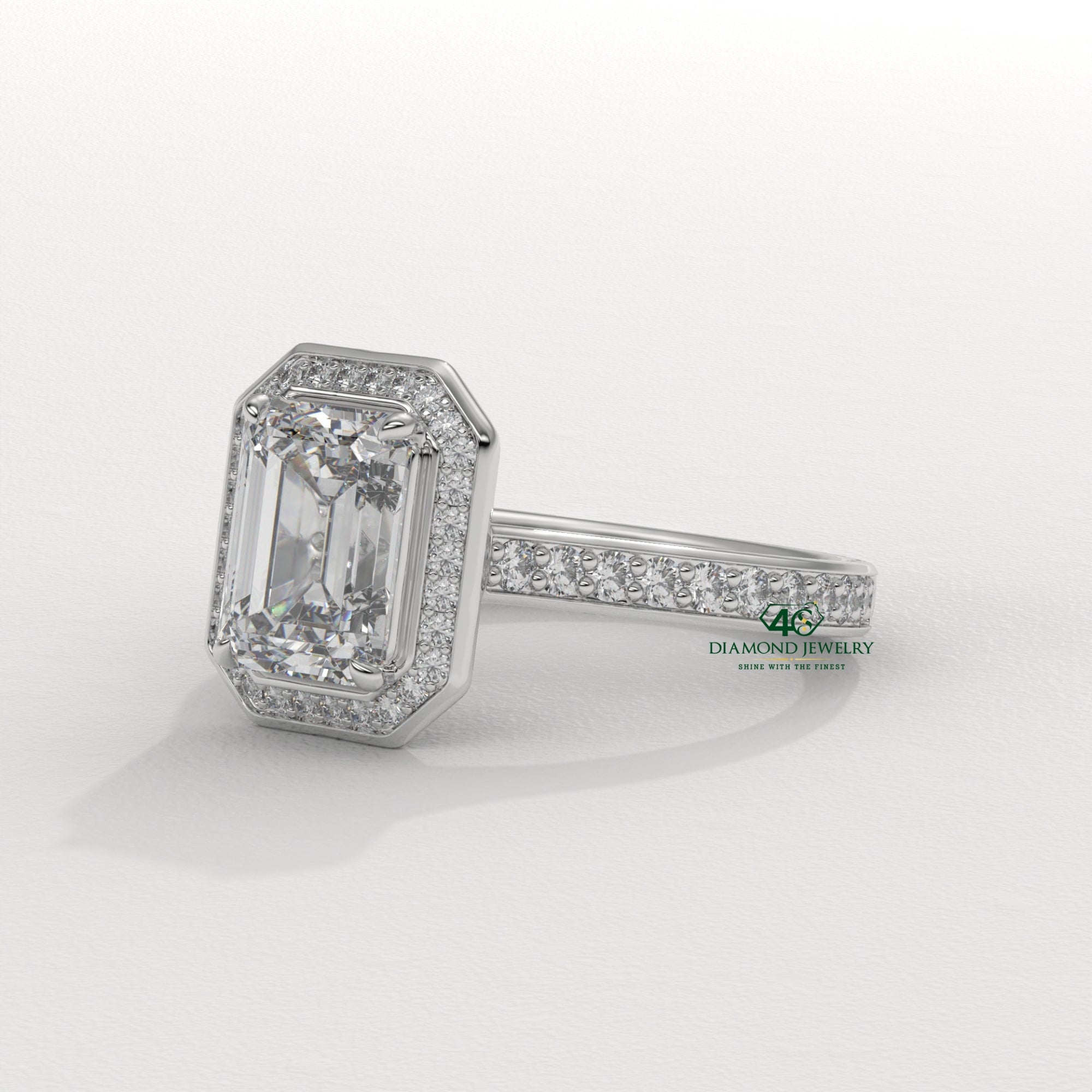 etite emerald cut ring, emerald and round diamond ring, emerald cut cathedral setting, emerald cut cluster ring, emerald cut eternity band