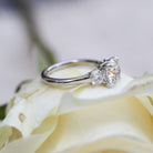 2.25CT Round Brilliant Cut Moissanite Three Stone Diamond Engagement Ring