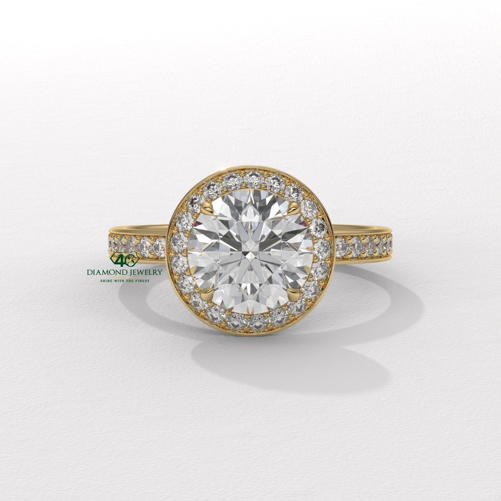 round cut diamond engagement ring, gold round diamond ring, round brilliant diamond ring, 14k gold engagement ring, round diamond solitaire ring, white gold diamond ring, rose gold engagement ring, yellow gold diamond ring