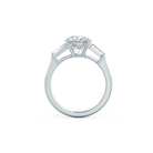 2.0CT Cathedral Set Round Moissanite Diamond Three Stone Engagement Ring