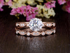 round-cut-solitaire-milgrain-style-moissanite-bridal-ring-set