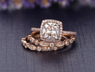 cushion-cut-halo-moissanite-bridal-ring-set