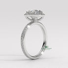 round cut halo engagement ring, round diamond ring setting, round cut pave setting ring, 18k gold engagement ring